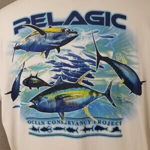 Pelagic Shirt Mens XL Ocean Conservancy Project Tuna Fishing Long Sleeve Nylon